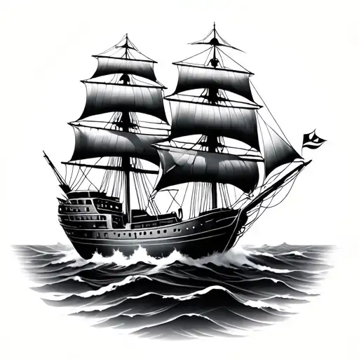 ship, seaman sailing tattoo design idea