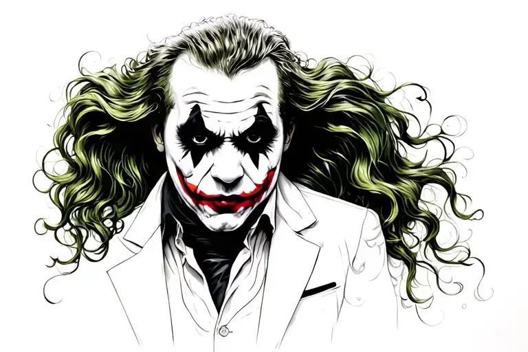 joker heath ledger, harllie quinn simple tattoo design idea
