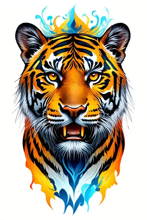 tiger head tattoo design idea