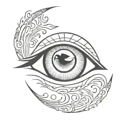 silent eye tattoo design idea