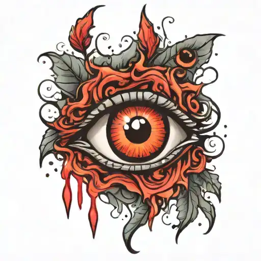 anxiety horror eyes bleeding tattoo design idea