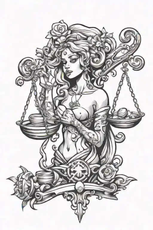 Alana, Libra,777 tattoo design idea