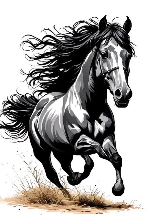 Tennessee walking horse running tattoo design idea