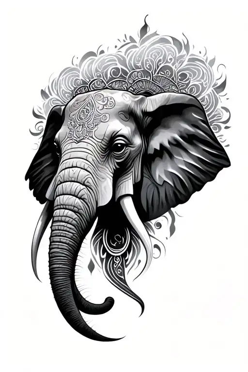 Spiritual Genishan Elephant face tattoo tattoo design idea