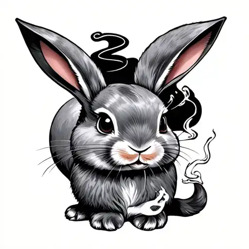 playboy rabbit smoking tattoo design idea