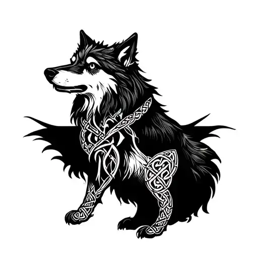 CELTIC WOLF tattoo design idea