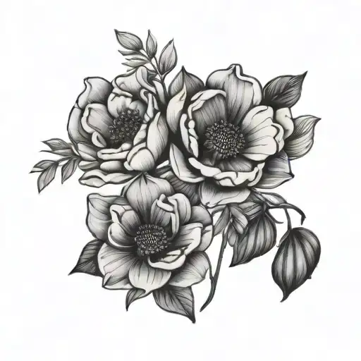 Simplistic Birth Flowers of September, March and April  tattoo design idea