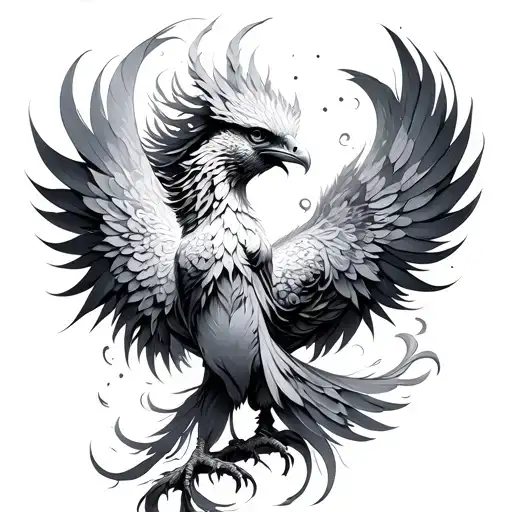 Feminine Phoenix tattoo design idea