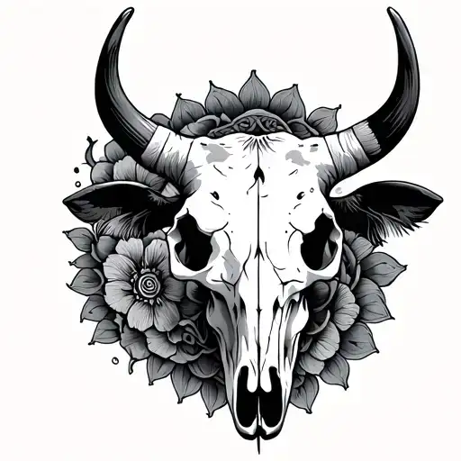 mandala cow skull for elbow tattoo design idea