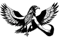 full sleeve tattoo featuring eagle on bicep open wings onto shoulder an chest, inner forearm of natiive indian lady tattoo design idea