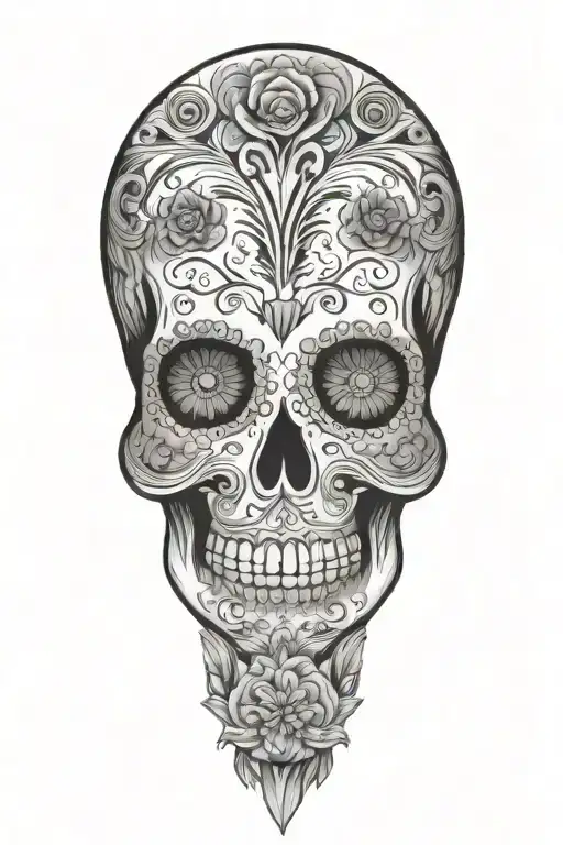 sugar skull tattoo design idea