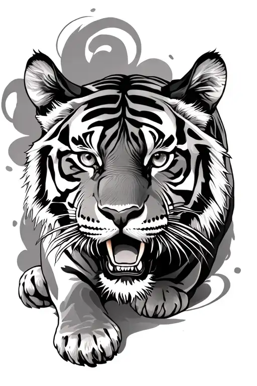 crawling Tiger tattoo design idea