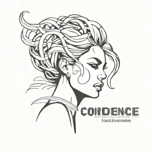 Confidence equals success woman  tattoo design idea