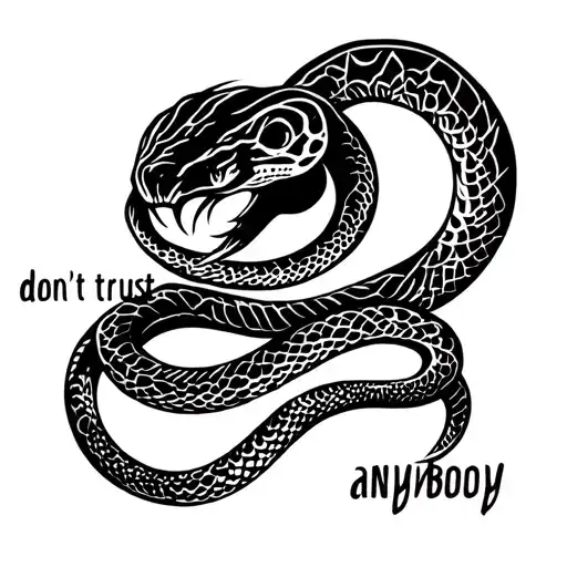 "dont trust anybody" Snake tattoo design idea
