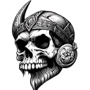viking skull tattoo design idea