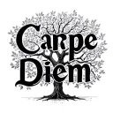 "Carpe Diem p" a tree no leaves growing tattoo design idea