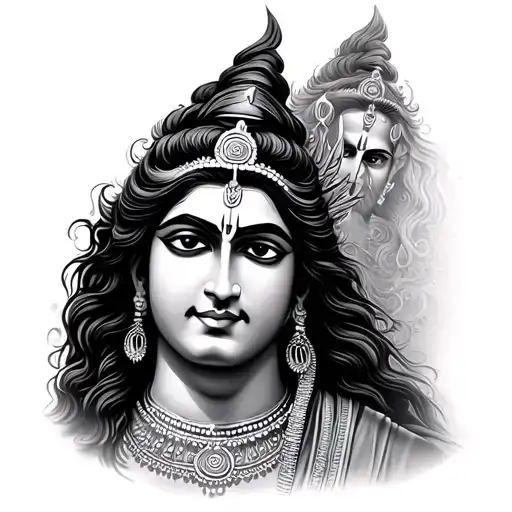 Shiva Krishna tattoo design idea