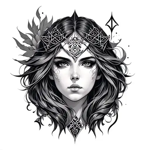 Freya Rune tattoo design idea