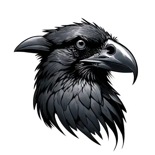 Crow Head tattoo design idea