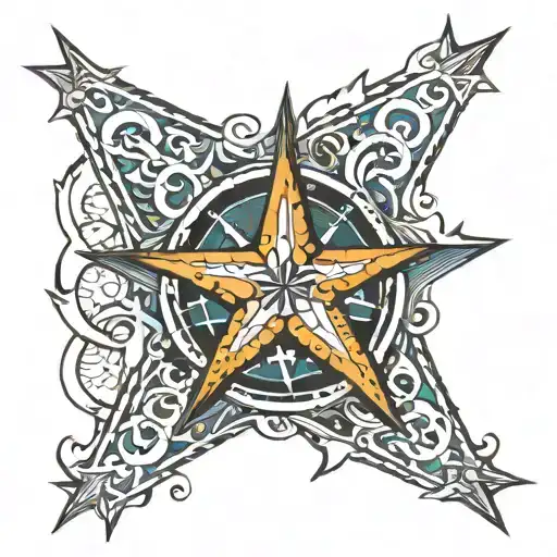 nautical star tattoo design idea