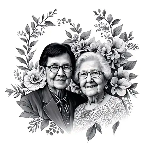 Memorial Grandparents tattoo design idea