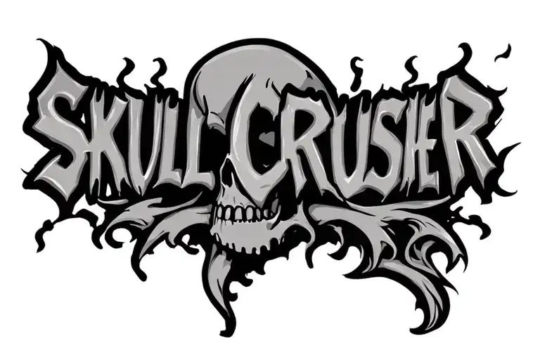 "Skull Crusher" tramp stamp tattoo design idea