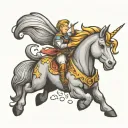 super hero unicorn farting a rainbow tattoo design idea