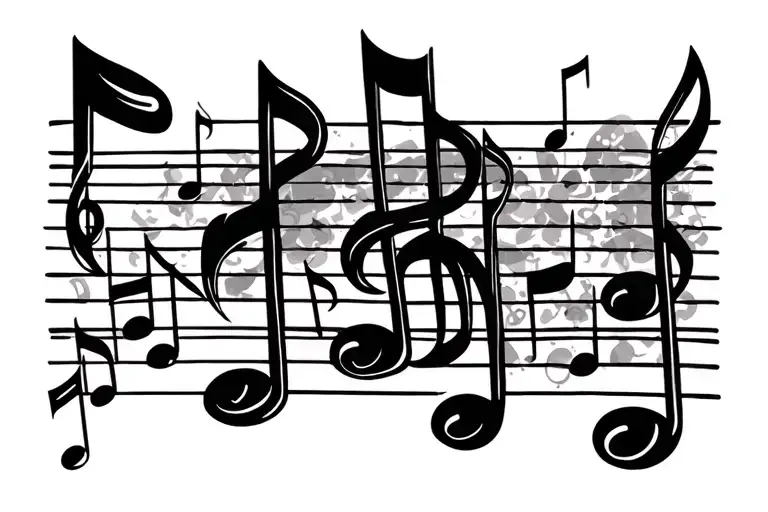 mr. brightside music notes tattoo design idea