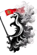 Albanian flag with smoke tattoo design idea