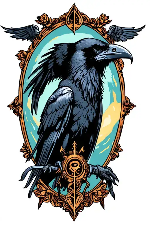 Raven Grim Reaper Sacred tattoo design idea