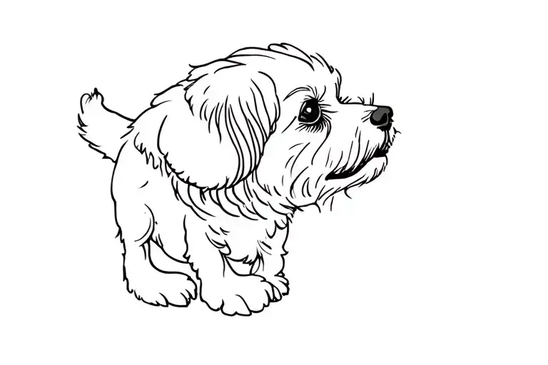 maltese bichon dog tattoo design idea
