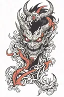 Demon face tattoo design idea