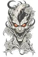 Demon face tattoo design idea