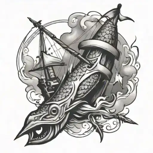 harpoon tattoo design idea