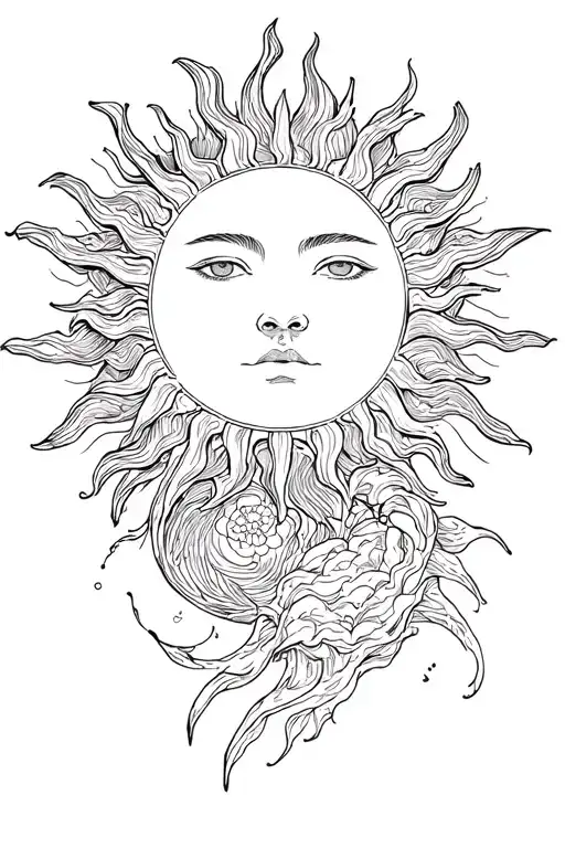 sun symbolism tattoo (the land of the  rising )(not thick, something thin and modern) some sort of Japanese influence tattoo design idea
