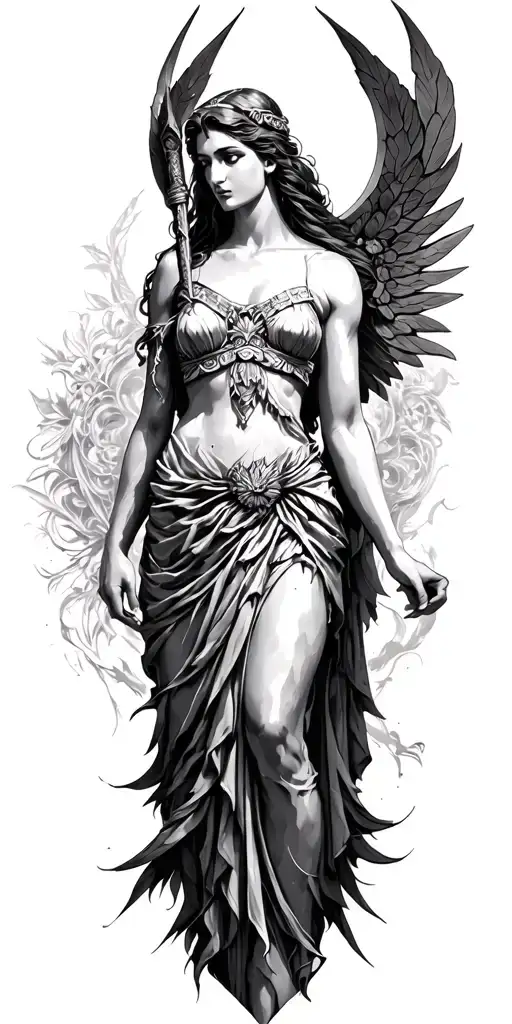 artemis greek goddess tattoo design idea