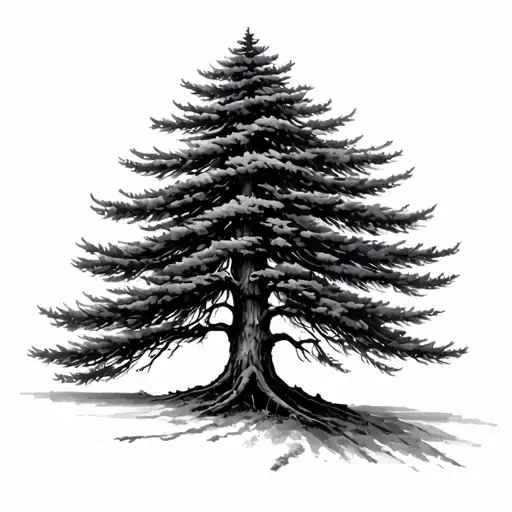 Douglas Fir Tree tattoo design idea