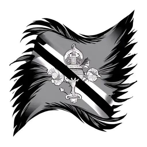 st lucia and suriname flag morphing tattoo design idea