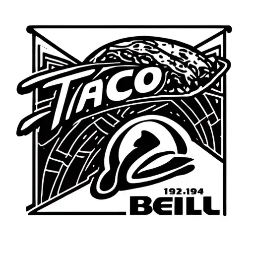 outline 1992-1994 Taco Bell logo steam punk inspired tattoo design idea