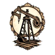 oilfield pump jack tattoo design idea