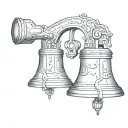 I want a liberty bell design with background stencil tattoo design idea