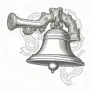 I want a liberty bell design with background stencil tattoo design idea
