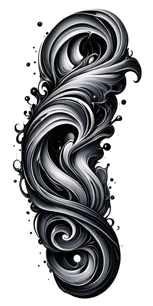 flow pattern oil spill tattoo design idea