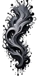 flow pattern oil spill tattoo design idea