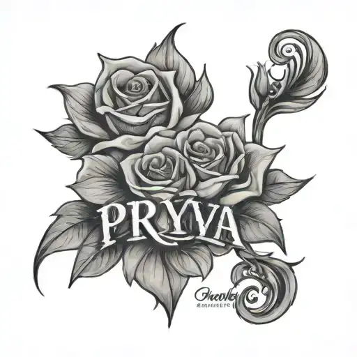 with the name priya and the date of death of my child (11.2024) tattoo design idea