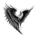 broken angel wings tattoo design idea