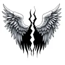 broken angel wings tattoo design idea