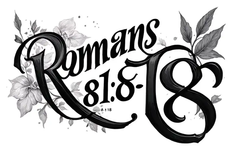 romans 8:18 " with feel tattoo design idea