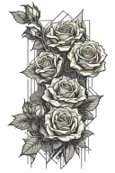Roses, cyberpunk design combining elements tattoo design idea