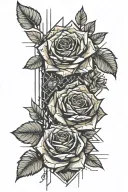 Roses, cyberpunk design combining elements tattoo design idea